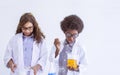 Girl and boy studying science at school Royalty Free Stock Photo