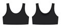 Girl bra technical sketch illustration. Black color. Casual underclothing