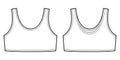 Girl bra technical sketch illustration. Casual underclothing