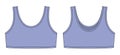 Girl bra technical sketch illustration. Cool blue color. Casual underclothing
