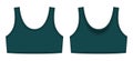 Girl bra technical sketch illustration. Dark green color. Casual underclothing