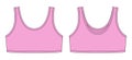 Girl bra technical sketch illustration. Pink color. Casual underclothing