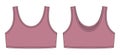 Girl bra technical sketch illustration. Pudra color. Casual underclothing