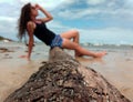 A girl in the Brazil Beach