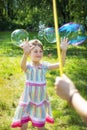 Girl After Break Soap Bubble