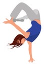 Girl breakdancing , illustration, vector