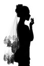 Girl bride silhouette. Royalty Free Stock Photo