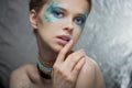 Girl with bright fashion make-up Royalty Free Stock Photo