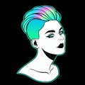 Girl with a bright undercut Royalty Free Stock Photo
