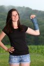 Girl broken arm Royalty Free Stock Photo