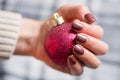 Festive Fingertips: Glamorous Manicure for the Holiday Season Royalty Free Stock Photo