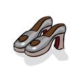 Girl brown shoes isolated on a white background in EPS10 Royalty Free Stock Photo