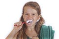 Girl brushing her teeth