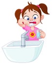 Girl brushing teeth Royalty Free Stock Photo