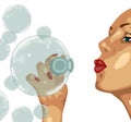 Girl and bubble