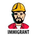 Invited male immigrant builder. sign of hiring