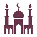Black mosque icon. religious label