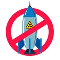 Ban nuclear weapons. forbidden red sign. Royalty Free Stock Photo