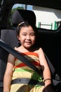 Girl buckle seatbelt
