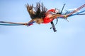 Girl bungee jumping trampoline