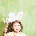 Girl with bunny ears