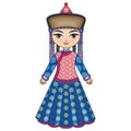 The girl in Buryat dress. Historical clothes