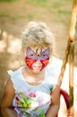 Girl with butterfly face painting Royalty Free Stock Photo