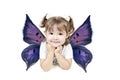 Girl with butterfly wings