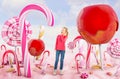 Girl in a Candy land Royalty Free Stock Photo