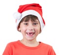 Girl in a cap of Santa Claus