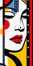 Colorful Graphic Art Of Girl With Eyelashes In De Stijl Style
