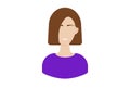 Girl with caret avatar icon character web symbol person app sign