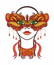 Carnival mask silhouette. Vector icon Royalty Free Stock Photo