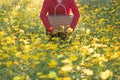 Girl carried a basket