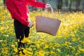 Girl carried a basket