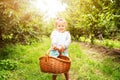 Girl Carrying Basket Full Of Cherries Royalty Free Stock Photo