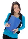 The girl carrying folders Royalty Free Stock Photo