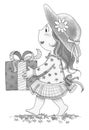 Girl Carrying Present