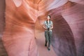 Girl with casual suit visiting the desert Royalty Free Stock Photo