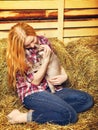 Girl With Cat Royalty Free Stock Photo