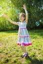 Girl Catch Soap Bubbles