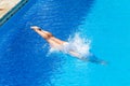 Girl Pool Diving Half Submerged