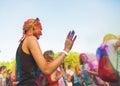 Girl celebrate holi festival