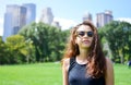 Girl in Central park, New York Royalty Free Stock Photo