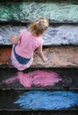 Girl chalking Royalty Free Stock Photo