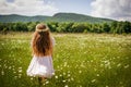 Girl with chamomile wreath Royalty Free Stock Photo