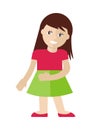 Girl Character Vector Illustration in Flat Style