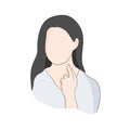 Young woman checking her pulse over the carotid artery. Vector illustration