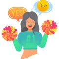 Girl cheerleader dancer support team vector icon