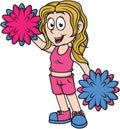 Girl Cheerleader Team Color Illustration